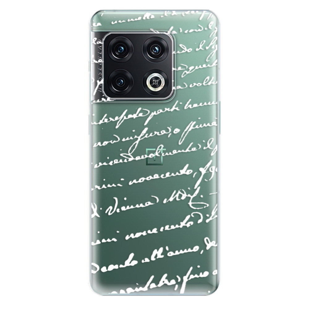 Odolné silikonové pouzdro iSaprio - Handwriting 01 - white - OnePlus 10 Pro