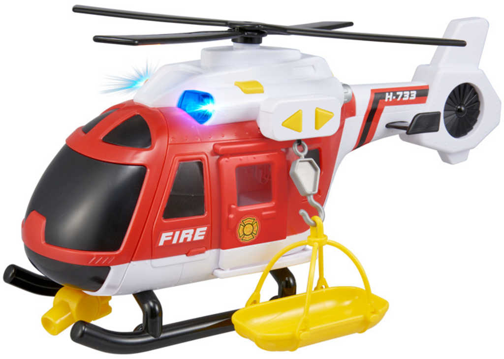 Teamsterz helikoptéra hasičská 39cm set s nosítky na baterie Světlo Zvuk