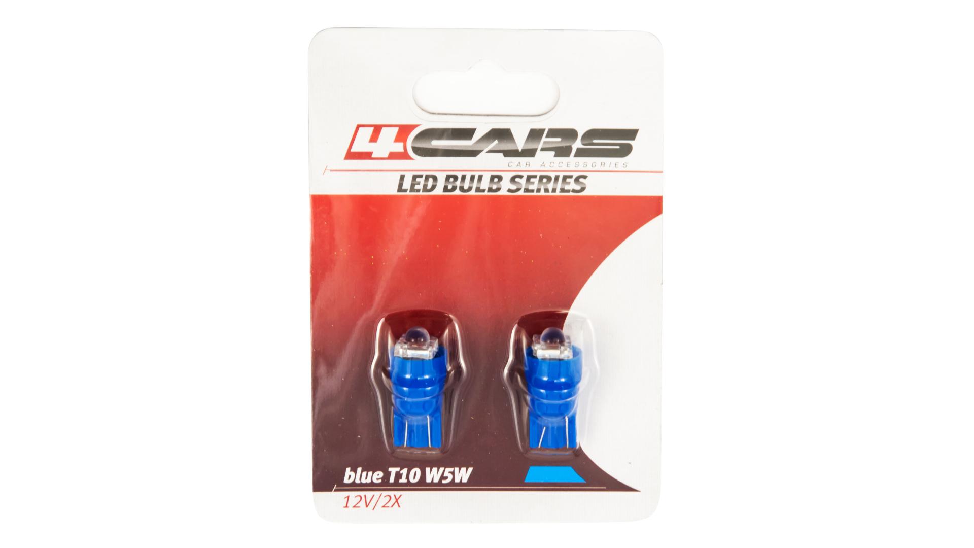 4CARS LED žárovka 1LED12V T10 modrá