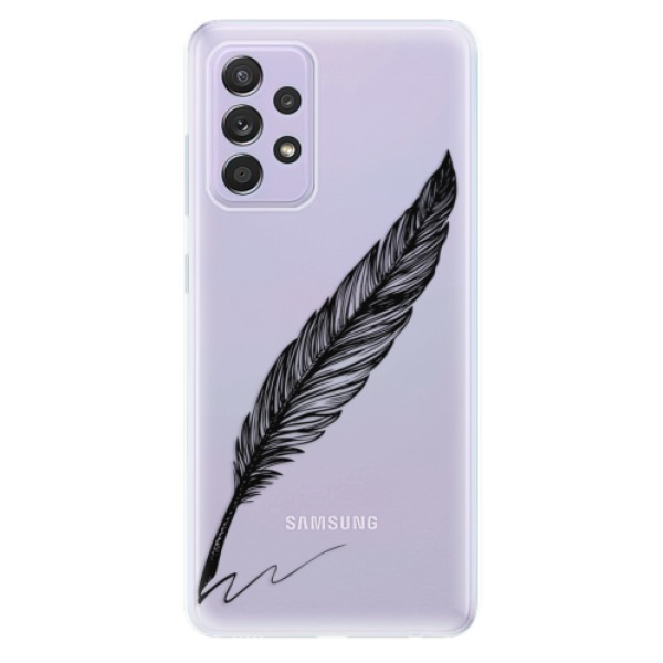 Odolné silikonové pouzdro iSaprio - Writing By Feather - black - Samsung Galaxy A52/A52 5G