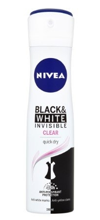 Nivea Black & White Invisible Clear antiperspirant, 150 ml