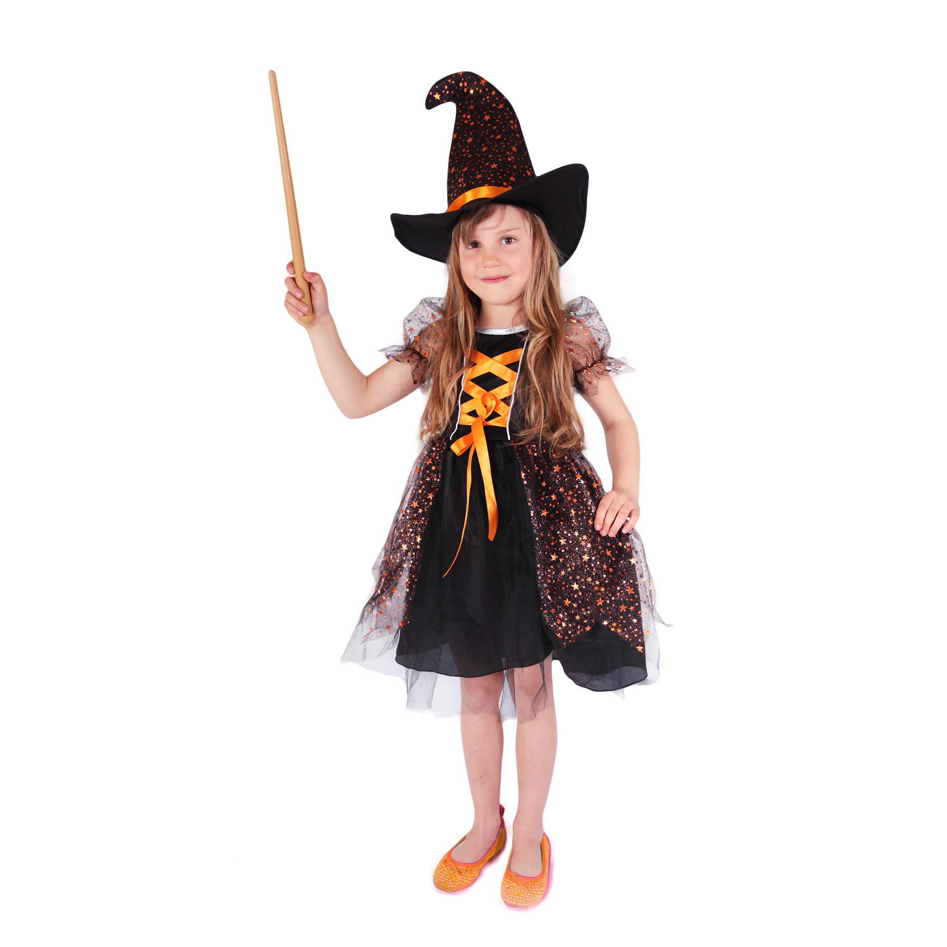 Dětský kostým čarodějnice s hvězdičkami (M) e-obal