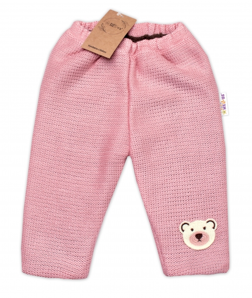 oteplene-pletene-kalhoty-teddy-bear-baby-nellys-dvouvrstve-ruzove-68-74-6-9m