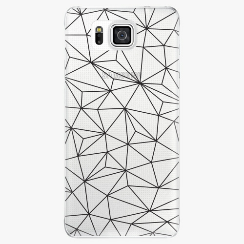 Plastový kryt iSaprio - Abstract Triangles 03 - black - Samsung Galaxy Alpha