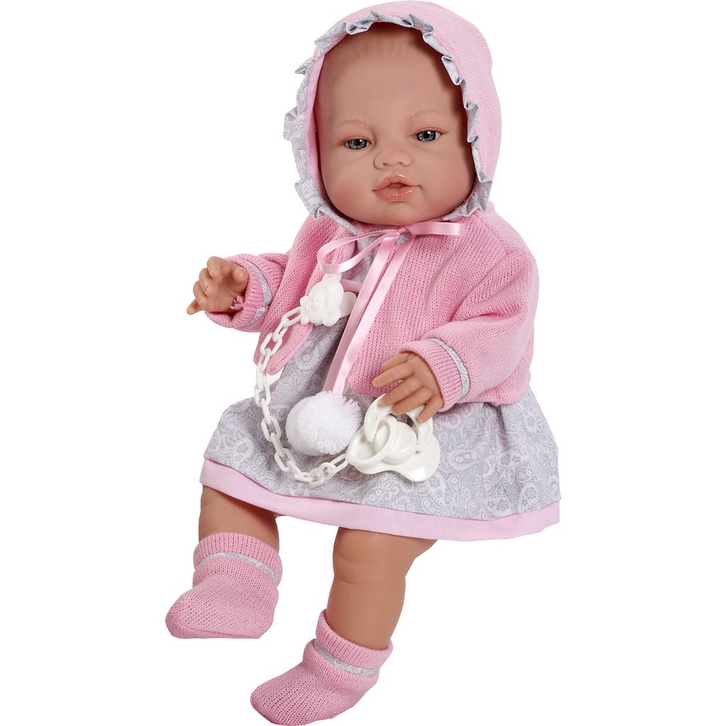 Luxusní dětská panenka-miminko Berbesa - Amanda 43cm (poškozený obal) - růžová