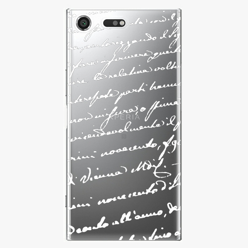 Plastový kryt iSaprio - Handwriting 01 - white - Sony Xperia XZ Premium