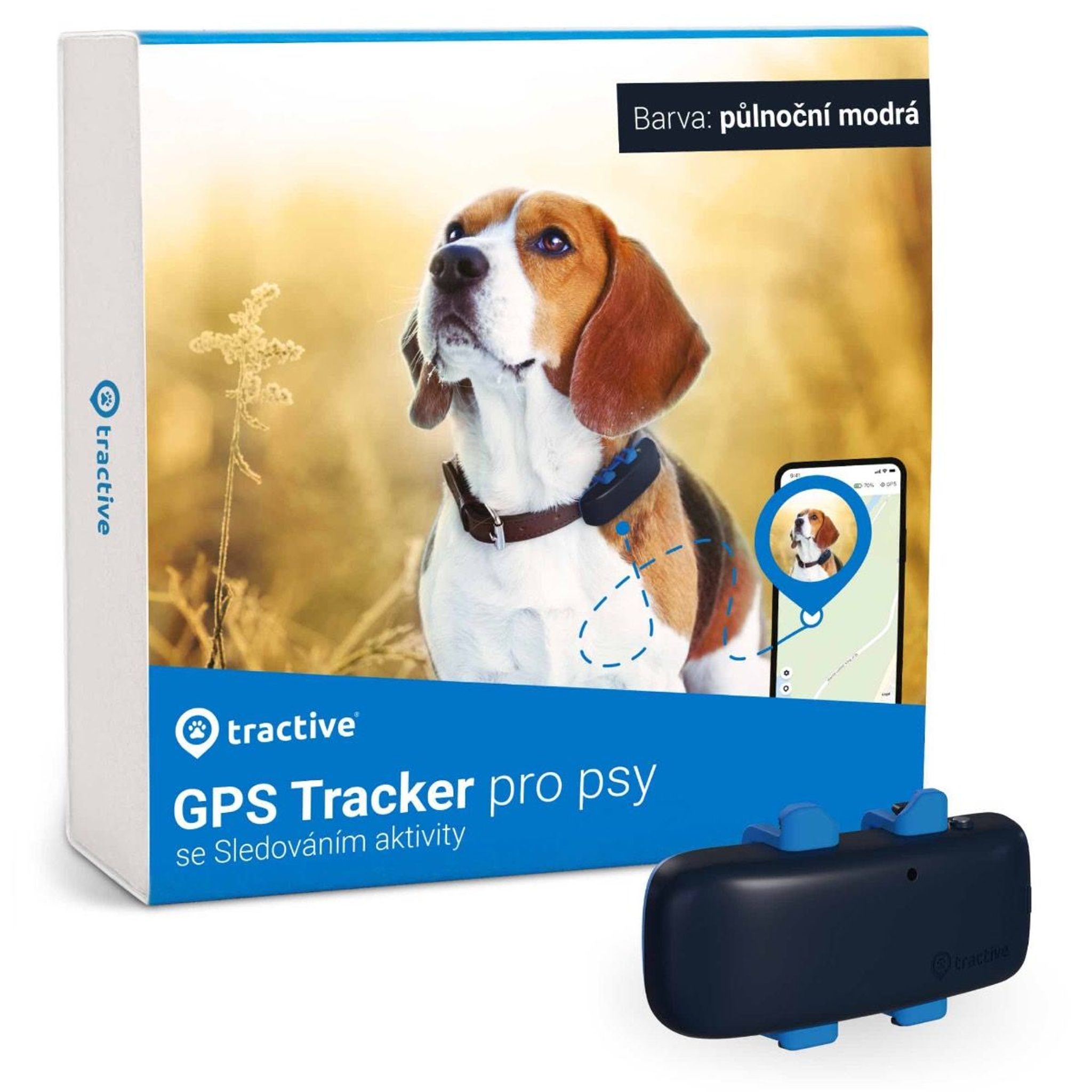 Tractive GPS DOG 4 – Tracker a monitor aktivity pro psy - Půlnoční modrá