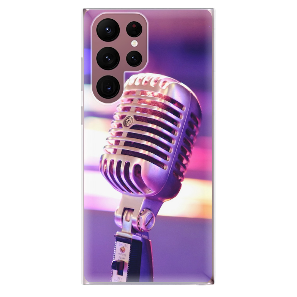 Odolné silikonové pouzdro iSaprio - Vintage Microphone - Samsung Galaxy S22 Ultra 5G