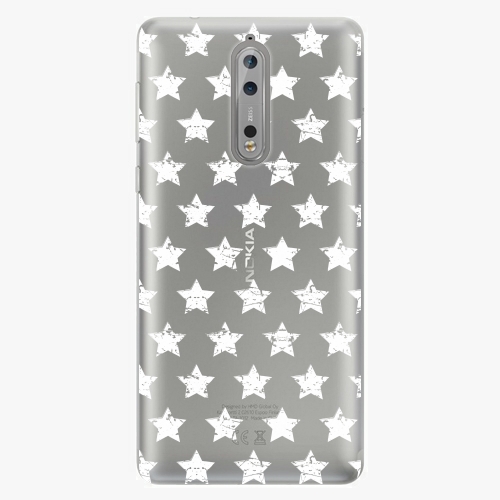 Plastový kryt iSaprio - Stars Pattern - white - Nokia 8