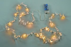 NEXOS Vánoční LED osvětlení, látkové lístky, teple bílé