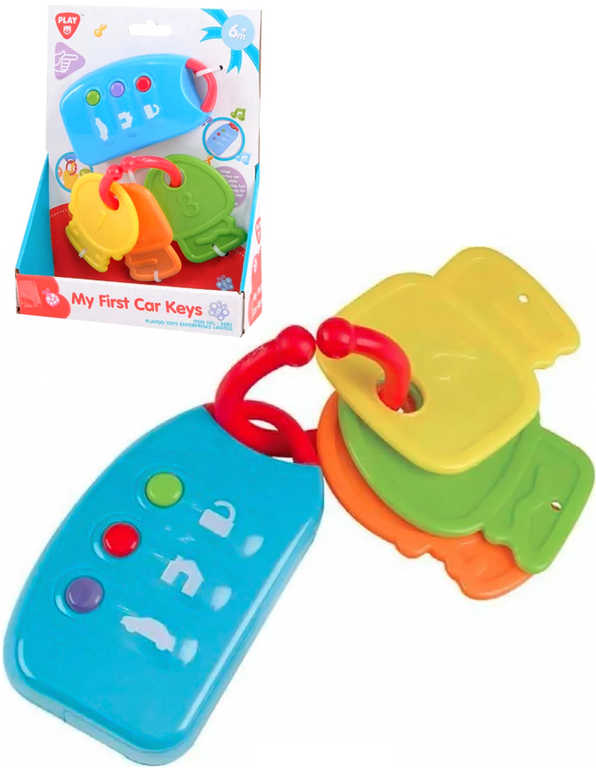 Baby auto klíče + dálkové ovládání na baterie Světlo Zvuk kousátko pro miminko