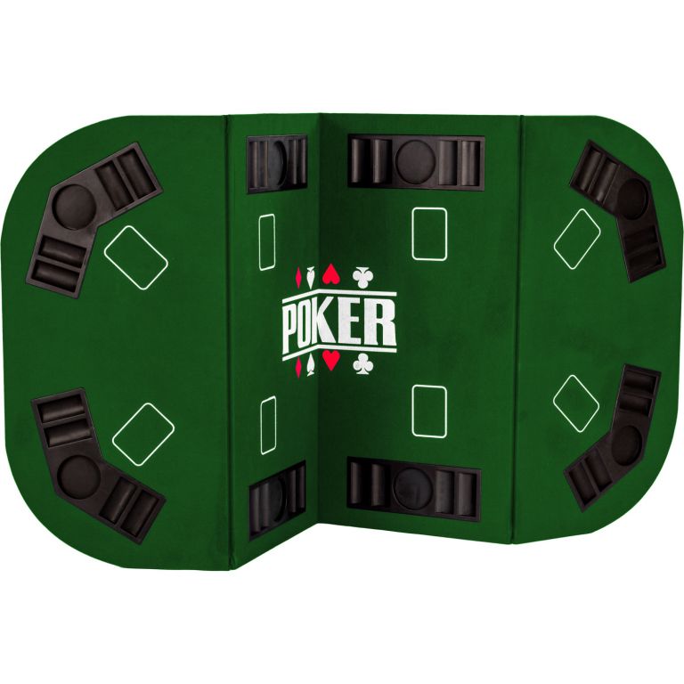 GamesPlanet® Skládací pokerová podložka, 160 x 80 cm, zelená
