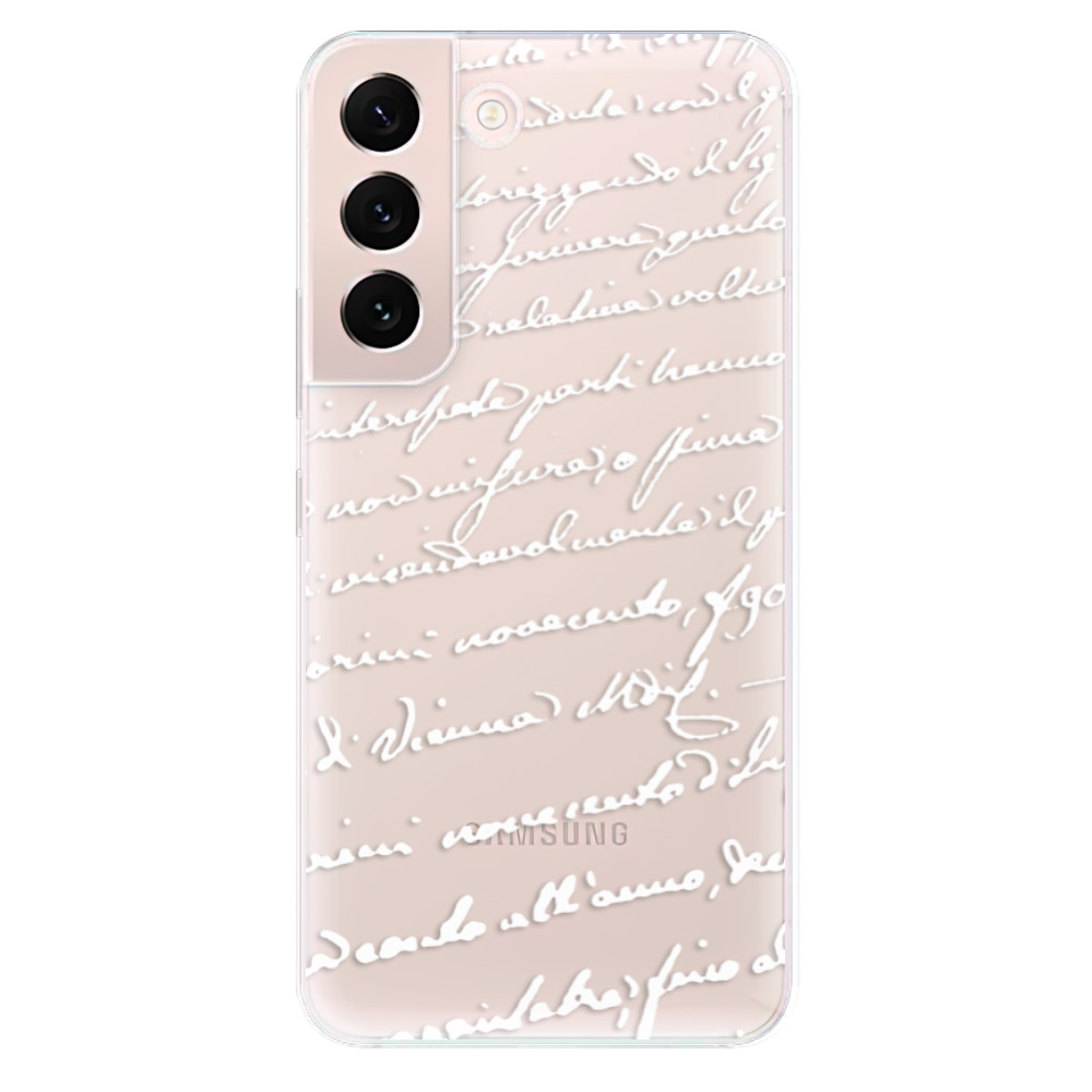 Odolné silikonové pouzdro iSaprio - Handwriting 01 - white - Samsung Galaxy S22+ 5G