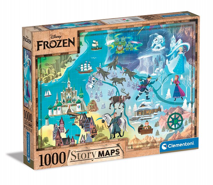 Clementoni Puzzles - Puzzle 1000 dílků Disney Mapa - Frozen