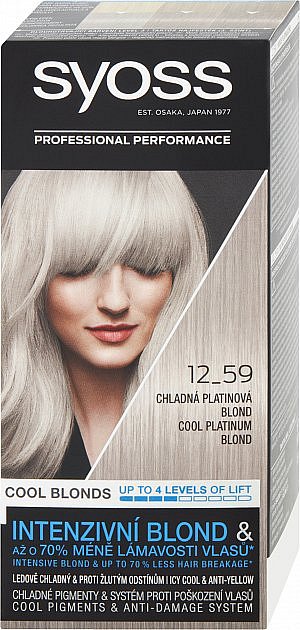 Blond barva na vlasy, 12-59 Chladná Platinová Blond