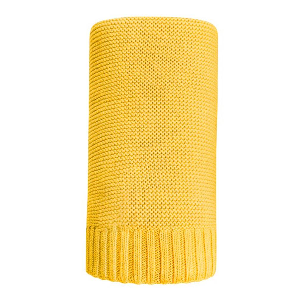 Bambusová pletená deka NEW BABY 100x80 cm - žlutá