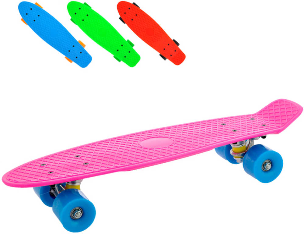 Skateboard dětský barevný 56cm plast 4 barvy