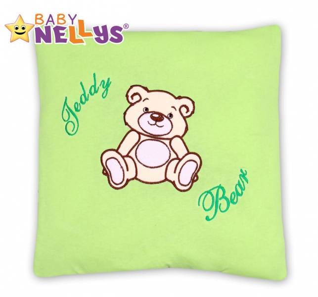 Baby Nellys Polštářek 40x40 Teddy Bear - sv. zelený