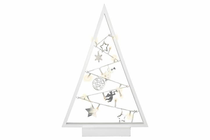 Bílá světelná vánoční dekorace - 15 LED, teple bílá