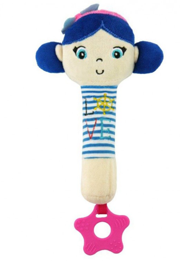 BABY MIX Edukační hračka pískací s kousátkem Námořník - Holčička/růžová