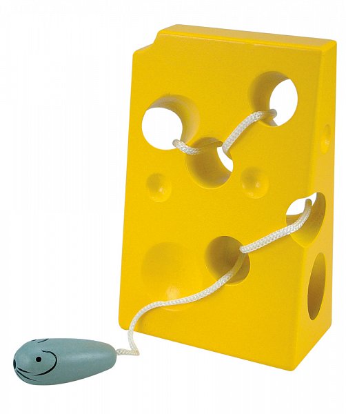 Woody hračky pro nejmenší - Provlékadlo "Sýr s myškou"