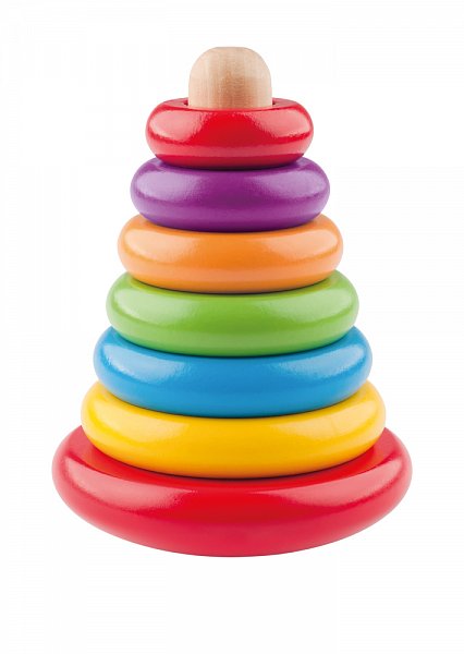 Woody hračky pro nejmenší - Skládací pyramida barevná - káča