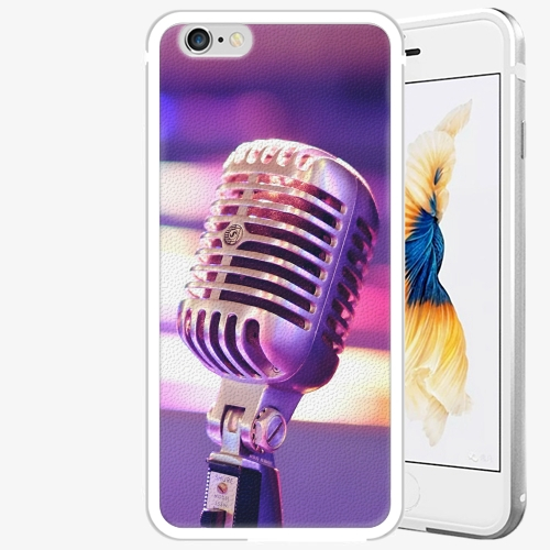 Plastový kryt iSaprio - Vintage Microphone - iPhone 6/6S - Silver