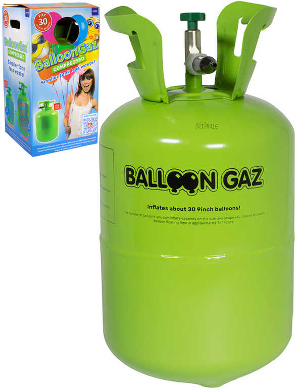 BalloonGaz Helium 250l jednorázové na plnění až 30ks latexových balónků 23cm