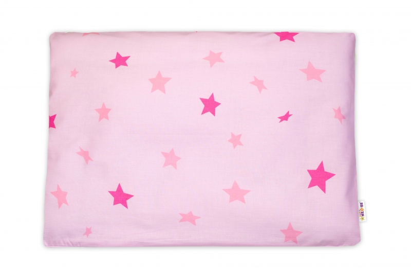 Baby Nellys Povlak na polštářek Baby Stars, 40x60 cm - růžový